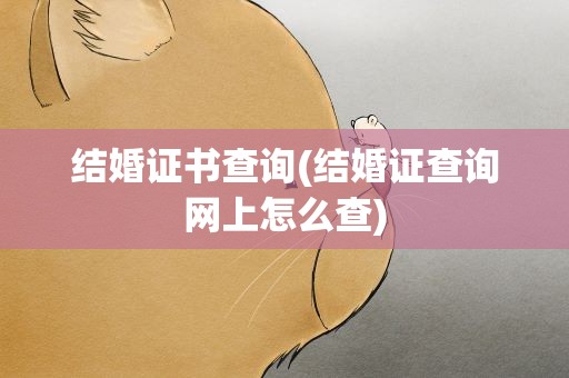 结婚证书查询(结婚证查询网上怎么查)