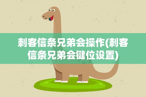 刺客信条兄弟会操作(刺客信条兄弟会键位设置)