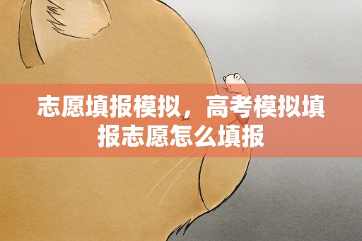 志愿填报模拟，高考模拟填报志愿怎么填报