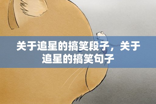 关于追星的搞笑段子，关于追星的搞笑句子