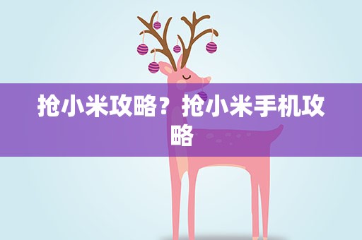 抢小米攻略？抢小米手机攻略