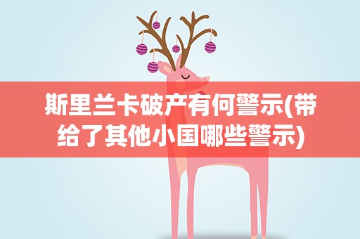 斯里兰卡破产有何警示(带给了其他小国哪些警示)