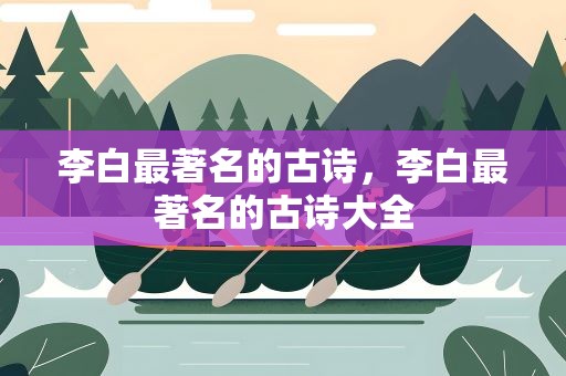 李白最著名的古诗，李白最著名的古诗大全