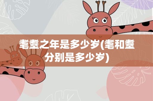 耄耋之年是多少岁(耄和耋分别是多少岁)
