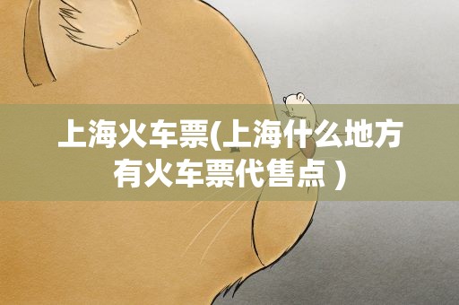 上海火车票(上海什么地方有火车票代售点 )