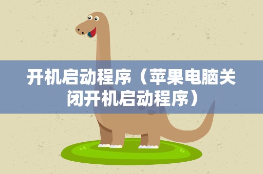 开机启动程序（苹果电脑关闭开机启动程序）