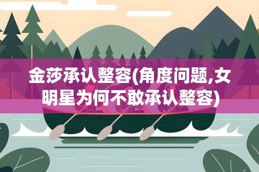 金莎承认整容(角度问题,女明星为何不敢承认整容)