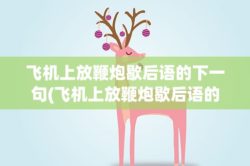 飞机上放鞭炮歇后语的下一句(飞机上放鞭炮歇后语的上一句)