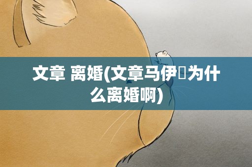 文章 离婚(文章马伊琍为什么离婚啊)