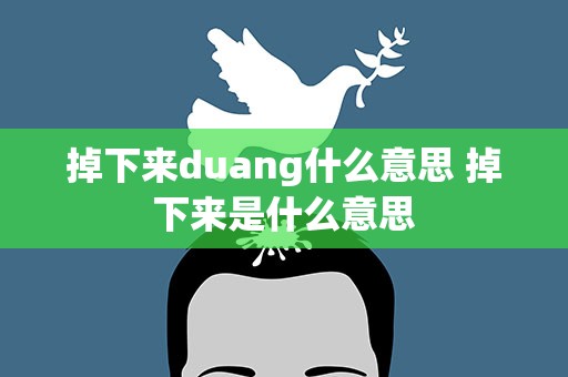 掉下来duang什么意思 掉下来是什么意思