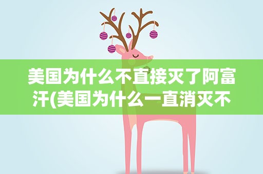 美国为什么不直接灭了阿富汗(美国为什么一直消灭不了阿富汗塔利班武装呢)