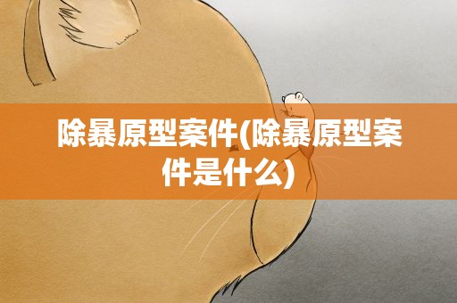 除暴原型案件(除暴原型案件是什么)
