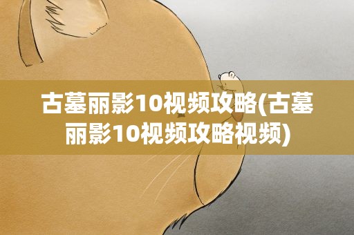 古墓丽影10视频攻略(古墓丽影10视频攻略视频)
