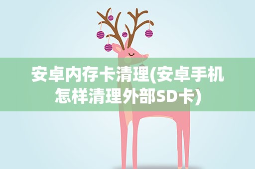 安卓内存卡清理(安卓手机怎样清理外部SD卡)