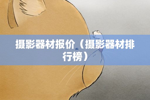 摄影器材报价（摄影器材排行榜）