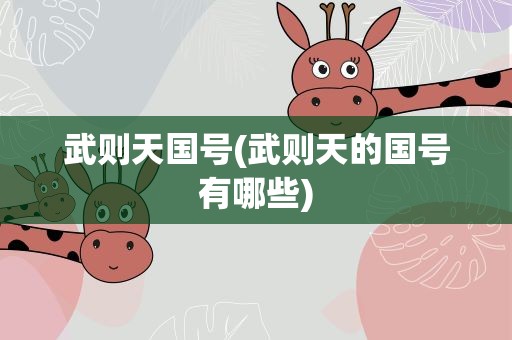 武则天国号(武则天的国号有哪些)
