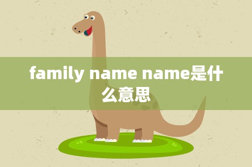 family name name是什么意思