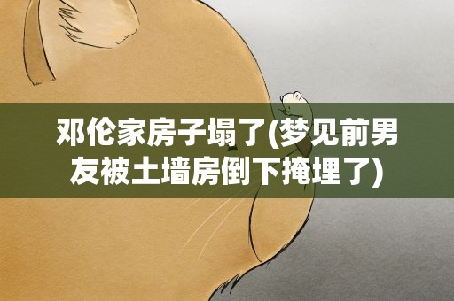 邓伦家房子塌了(梦见前男友被土墙房倒下掩埋了)
