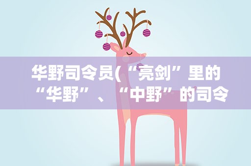 华野司令员(“亮剑”里的“华野”、“中野”的司令员分别是谁)