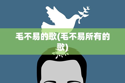 毛不易的歌(毛不易所有的歌)