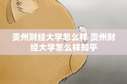 贵州财经大学怎么样 贵州财经大学怎么样知乎
