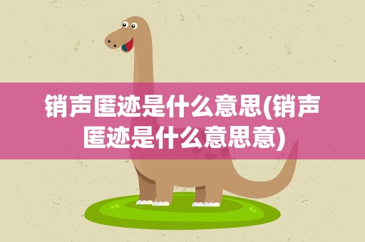销声匿迹是什么意思(销声匿迹是什么意思意)
