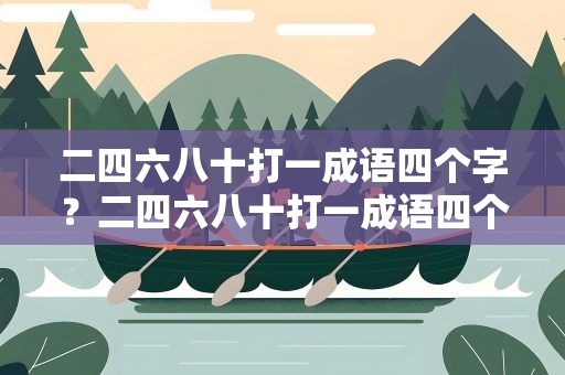 二四六八十打一成语四个字？二四六八十打一成语四个字是什么
