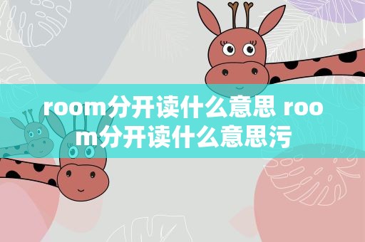 room分开读什么意思 room分开读什么意思污