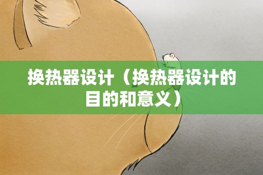 换热器设计（换热器设计的目的和意义）