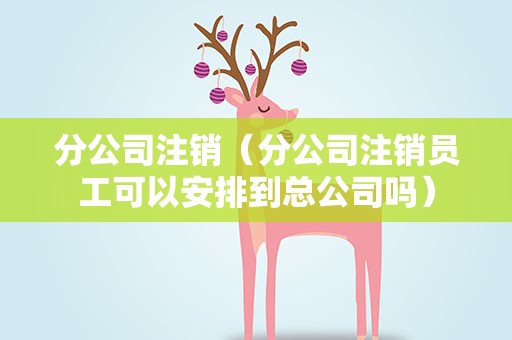 分公司注销（分公司注销员工可以安排到总公司吗）