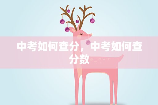 中考如何查分，中考如何查分数