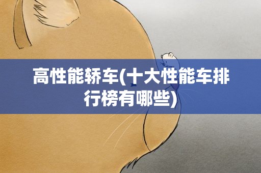 高性能轿车(十大性能车排行榜有哪些)