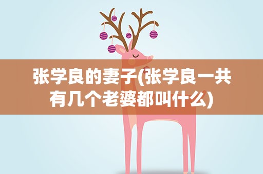 张学良的妻子(张学良一共有几个老婆都叫什么)