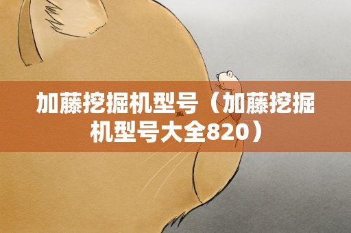 加藤挖掘机型号（加藤挖掘机型号大全820）