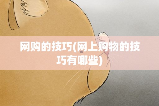 网购的技巧(网上购物的技巧有哪些)