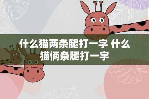 什么猫两条腿打一字 什么猫俩条腿打一字