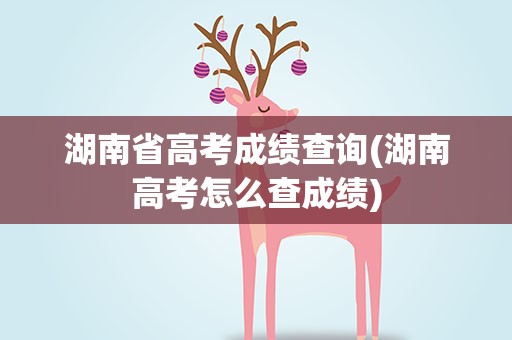 湖南省高考成绩查询(湖南高考怎么查成绩)