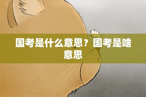 国考是什么意思？国考是啥意思
