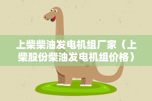 上柴柴油发电机组厂家（上柴股份柴油发电机组价格）