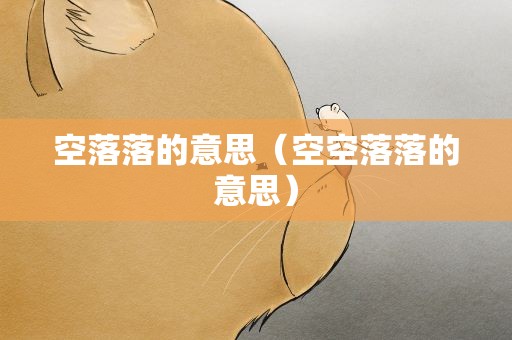 空落落的意思（空空落落的意思）