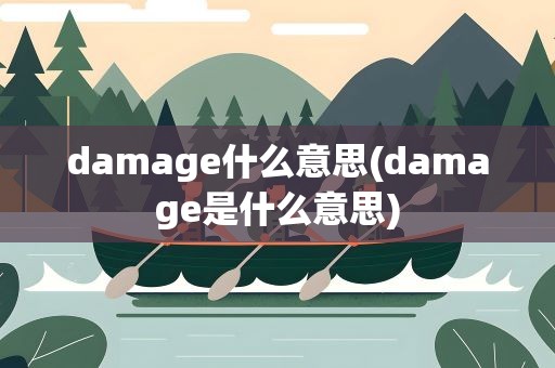 damage什么意思(damage是什么意思)
