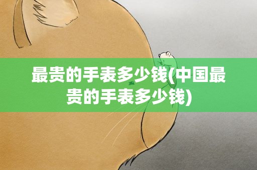 最贵的手表多少钱(中国最贵的手表多少钱)