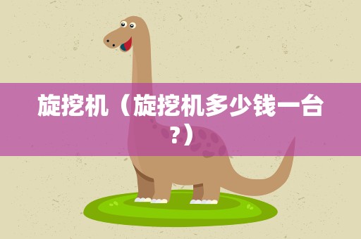 旋挖机（旋挖机多少钱一台?）