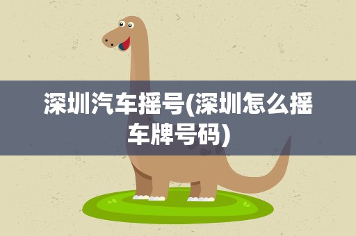 深圳汽车摇号(深圳怎么摇车牌号码)