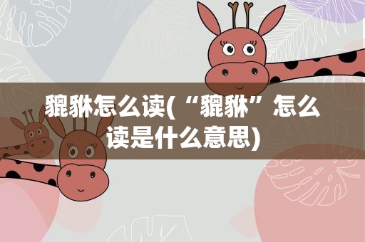 貔貅怎么读(“貔貅”怎么读是什么意思)
