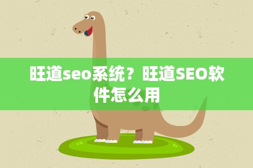 旺道seo系统？旺道SEO软件怎么用