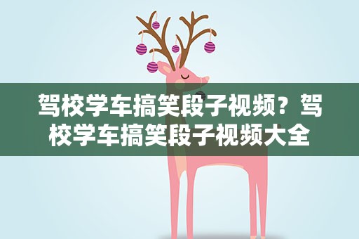 驾校学车搞笑段子视频？驾校学车搞笑段子视频大全
