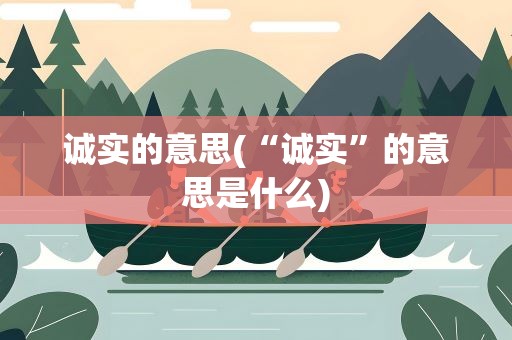 诚实的意思(“诚实”的意思是什么)