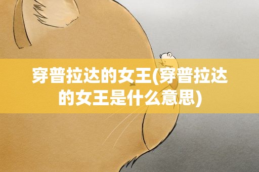 穿普拉达的女王(穿普拉达的女王是什么意思)