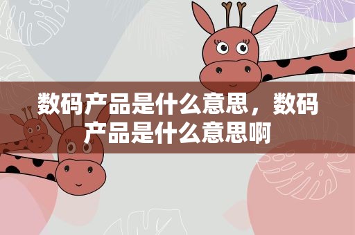 数码产品是什么意思，数码产品是什么意思啊
